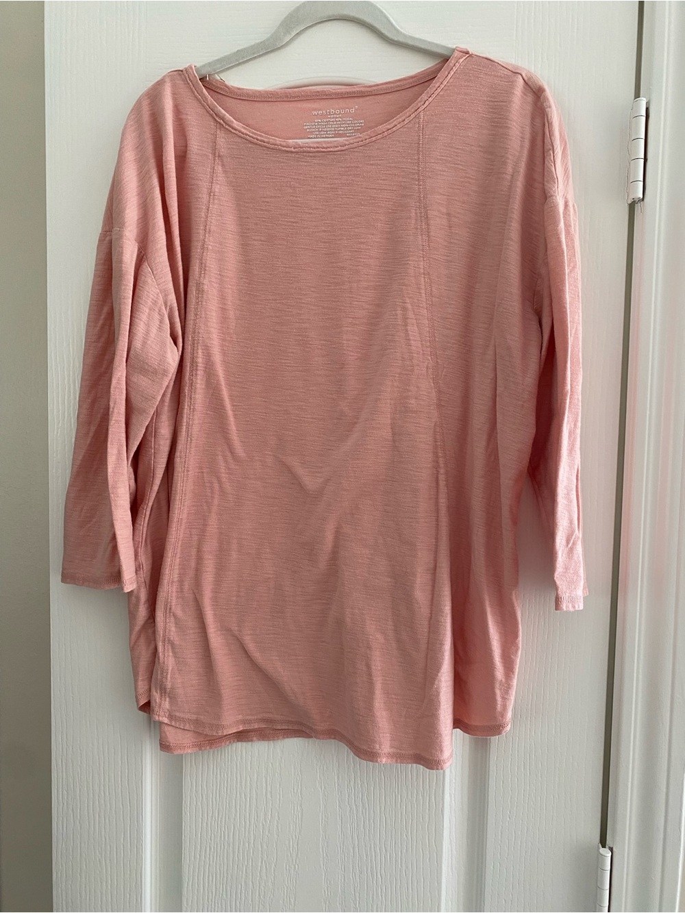 Westbound Dusty Pink Long-Sleeve Scoop Neck Top